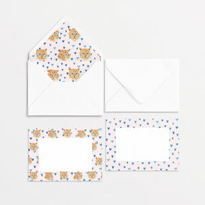 Tiger King Cards & Envelopes - Pink Hearts