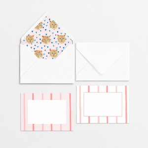 Tiger King Cards & Envelopes - Pink Stripes