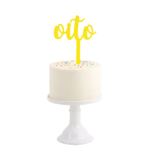 Cake Topper . Eight in Portuguese