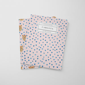 Tiger King Notebook - Pink Hearts Blue