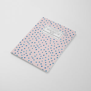 Tiger King Notebook - Pink Hearts Blue