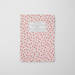Tiger King Notebook - Pink Hearts Red