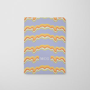 Cosmic Love Waves Name Initials Notebook